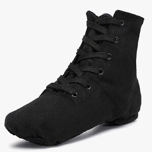 Black Canvas Lace Up Jazz Dance Shoes. Big kid size 4.5. NWT